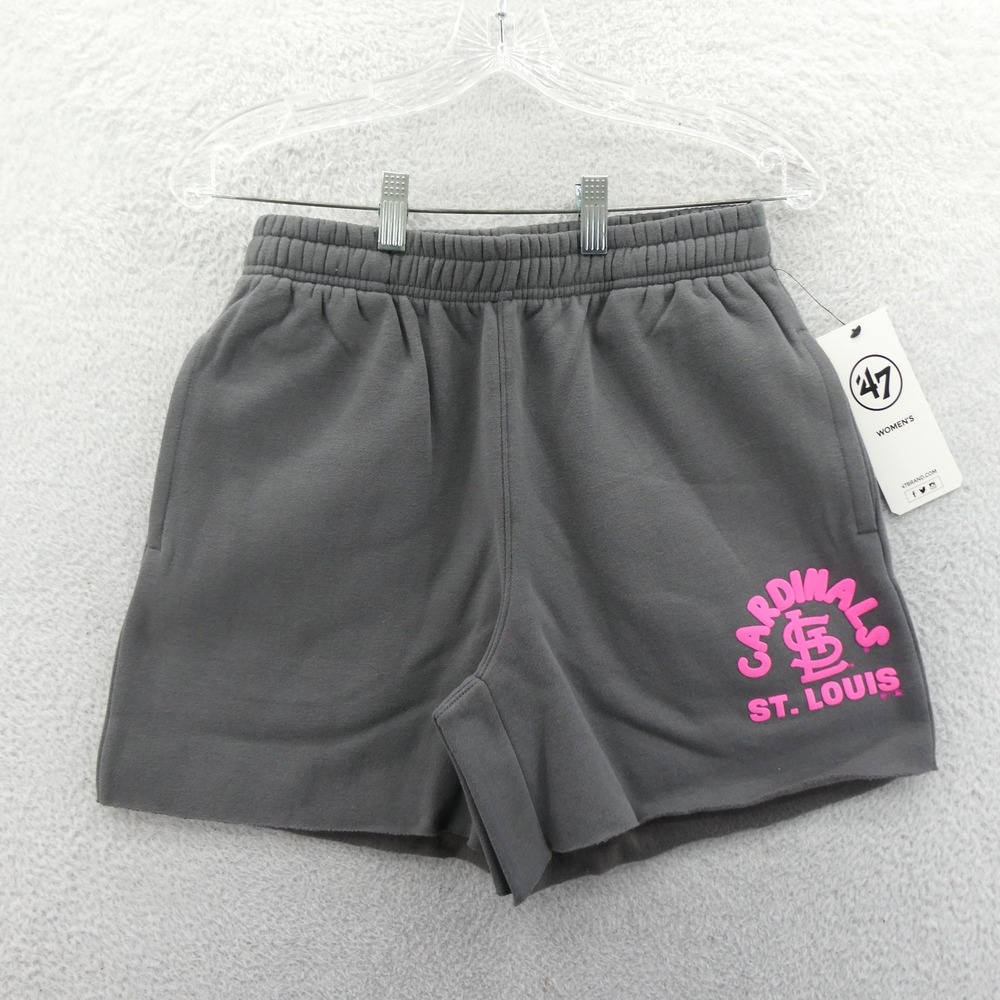 '47 Shorts‎ Womens Small St. Louis Cardinals Charcoal Grey Pink Fleece MLB Logo